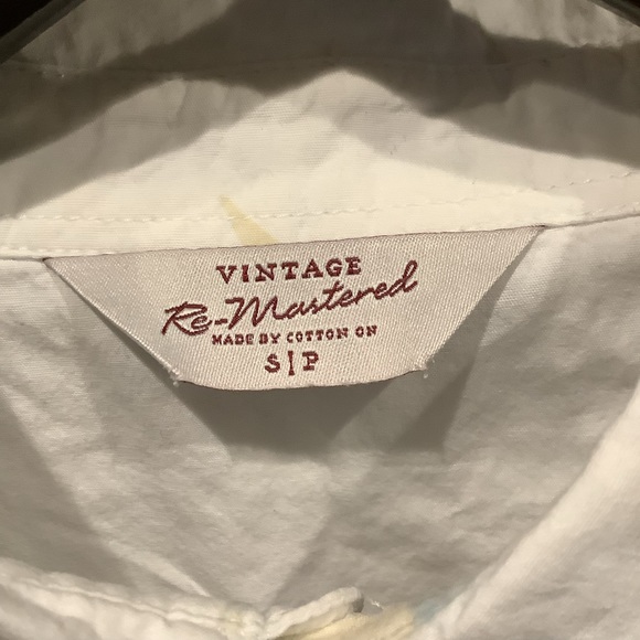 Cotton On Vintage remastered white Hawaiian button down short sleeve shirt|small - Picture 3 of 4